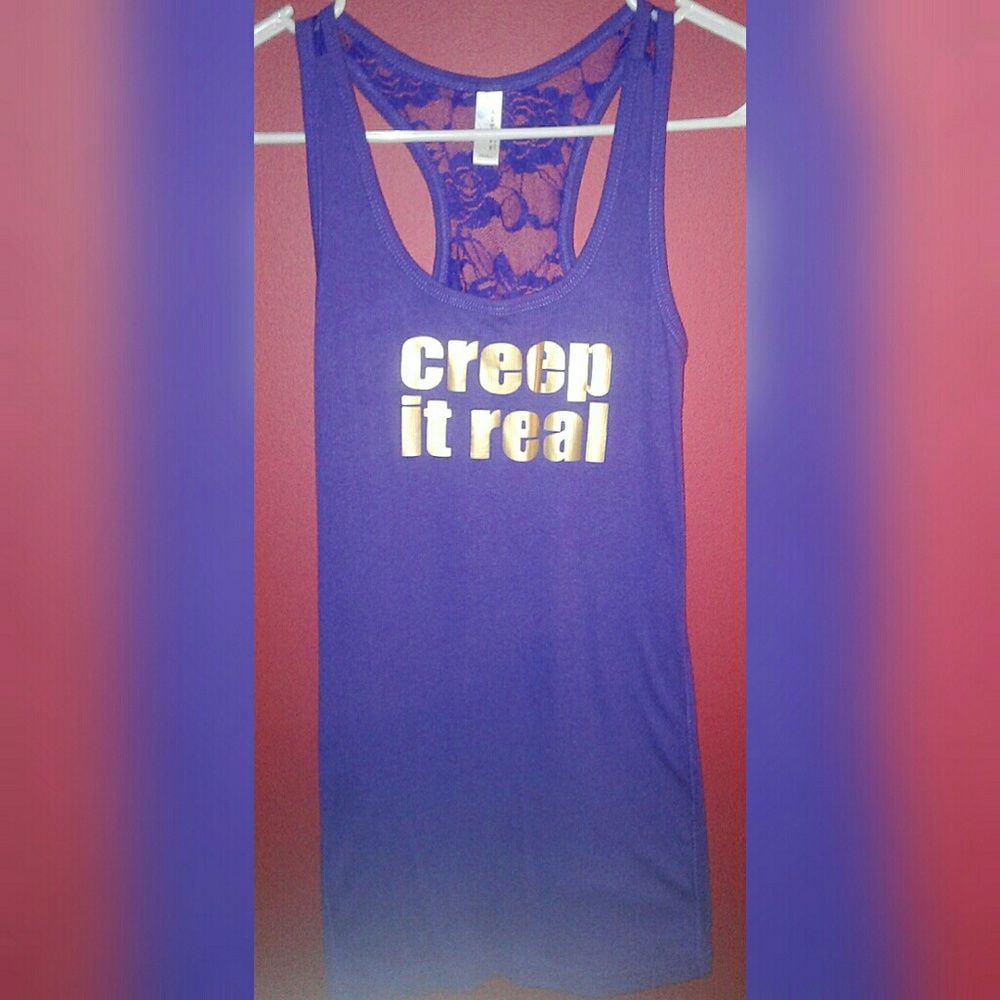 Creep It Real Purple & Lace Racer Back Tank☻💜